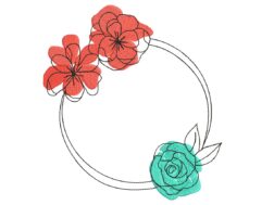 Minimalist Floral Wreath Embroidery Design