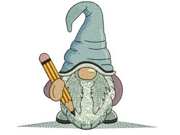 School Gnome Embroidery Design, Back to School Embroidery Designs
