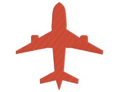 Airplane Silhouette Embroidery Design