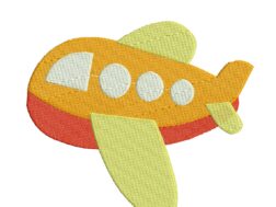 Airplane Cartoon Embroidery Design