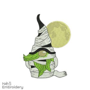 Gnome Mummy Embroidery Design, Halloween embroidery design, spooky season, scary machine embroidery