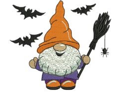 Mini Halloween Gnome Embroidery Design