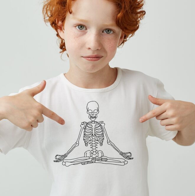 Skeleton Embroidery Design, Halloween Skeleton Meditating Embroidery Designs, Spooky Skeleton Embroidery Design