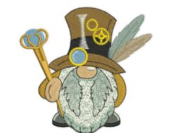 Steampunk Gnome Embroidery Design