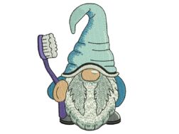 Toothbrush Gnome Embroidery Design