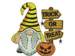 Halloween Gnome Embroidery Design