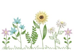 Wildflowers embroidery design