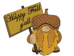 Acorn Gnome Embroidery Design