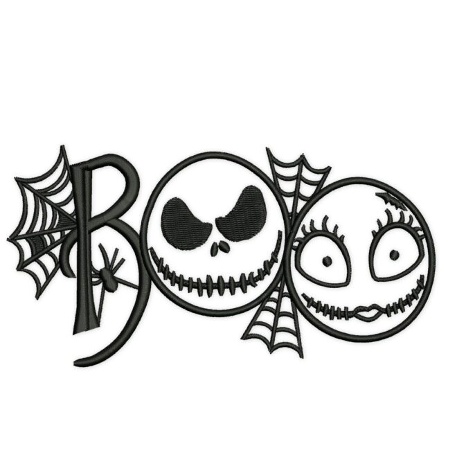 Boo Embroidery Design, Halloween Machine Embroidery, Nightmare Before Christmas