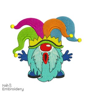 Gnome Clown Embroidery Design, Halloween embroidery designs, Spooky season, Fall embroidery design, spooky season