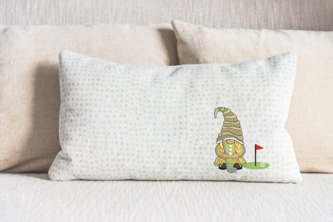 Golf Girl Gnome Embroidery Design, Sport Embroidery Design