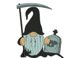 Halloween Death Gnome Embroidery Design