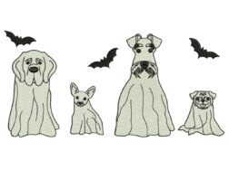 Ghost Dogs Embroidery Design