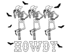 Howdy Dancing Skeletons Embroidery Design
