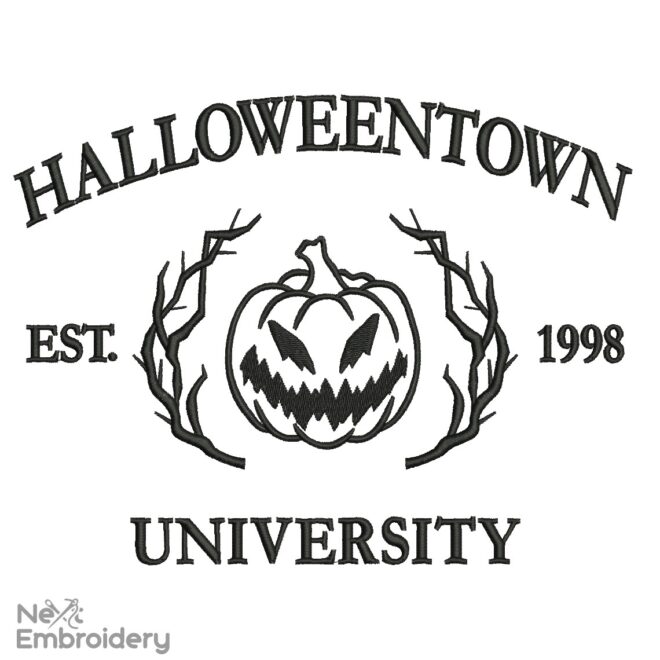Halloweentown Embroidery Design, Halloween Embroidery, Funny Pumpkin Ghost Horror Machine Embroidery