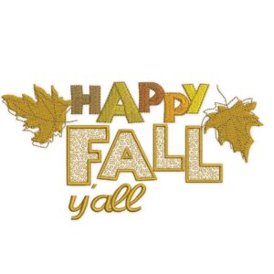 Happy Fall Embroidery Design. Autumn Fall Thanksgiving Design