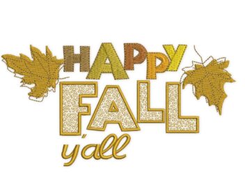Happy Fall Embroidery Design. Autumn Fall Thanksgiving Design
