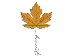 Harvest Leaf Embroidery Design