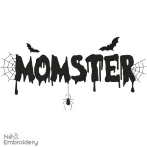 Momster Embroidery Design, Halloween Embroidery, Halloween Mom Machine Embroidery