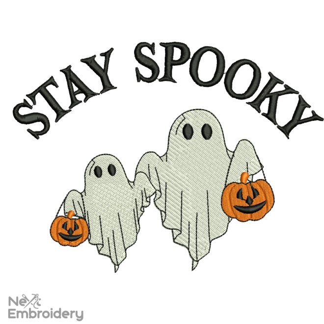 Stay Spooky Embroidery Design, Halloween Embroidery Design, Halloween Ghouls Machine Embroidery