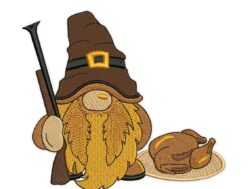 Thanksgiving Gnome Embroidery Design
