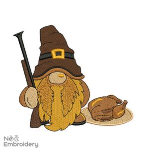 Thanksgiving Gnome Embroidery Design, Fall Embroidery Designs, Autumn Thankful Machine Embroidery,