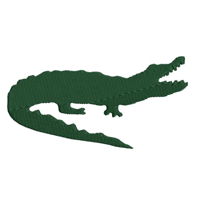 Alligator embroidery design. Silhouette alligator. Mini alligator embroidery. Сrocodile embroidery