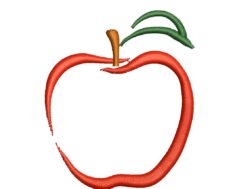 Apple Outline embroidery design