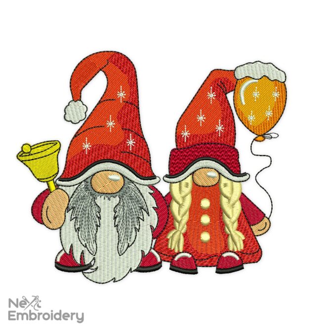 Christmas Gnomes Embroidery Design, Gnomes Machine Embroidery Design, Holiday Embroidery Designs
