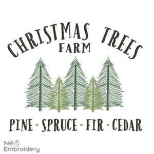 Christmas Trees Farm Embroidery Designs, Christmas Embroidery Designs