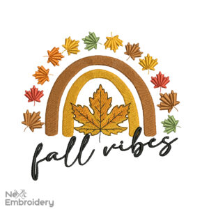 Fall Vibes Embroidery Design, Autumn rainbow Embroidery Design, Pumpkin , Fall Shirt, Halloween, Thanksgiving