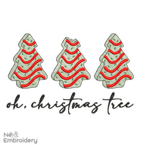 Little Debbie Christmas Tree Embroidery Design, Christmas Machine embroidery Fil