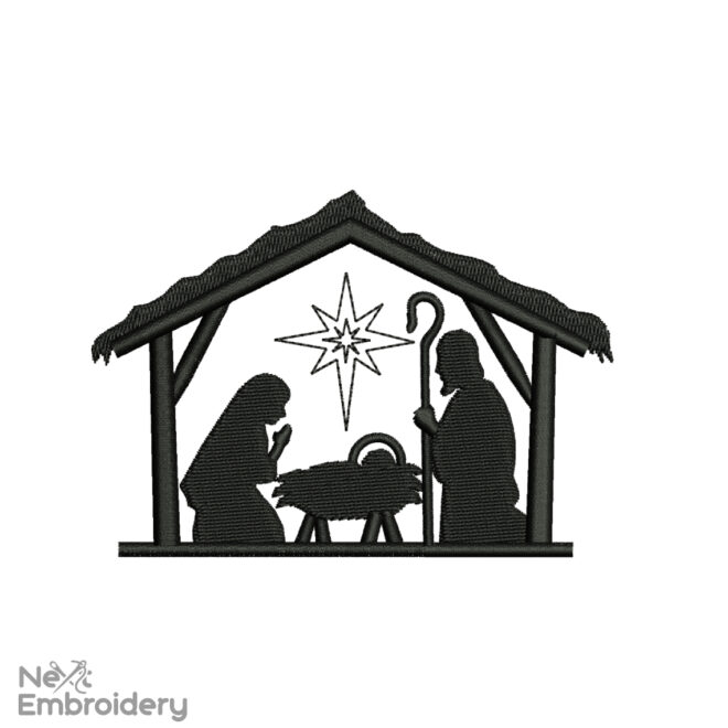 Nativity Embroidery Designs, Christmas Nativity Scene Machine Embroidery Files