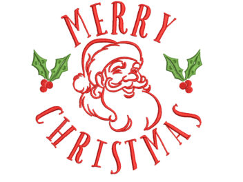 Vintage Santa Embroidery Designs, Merry Christmas Embroidery Designs