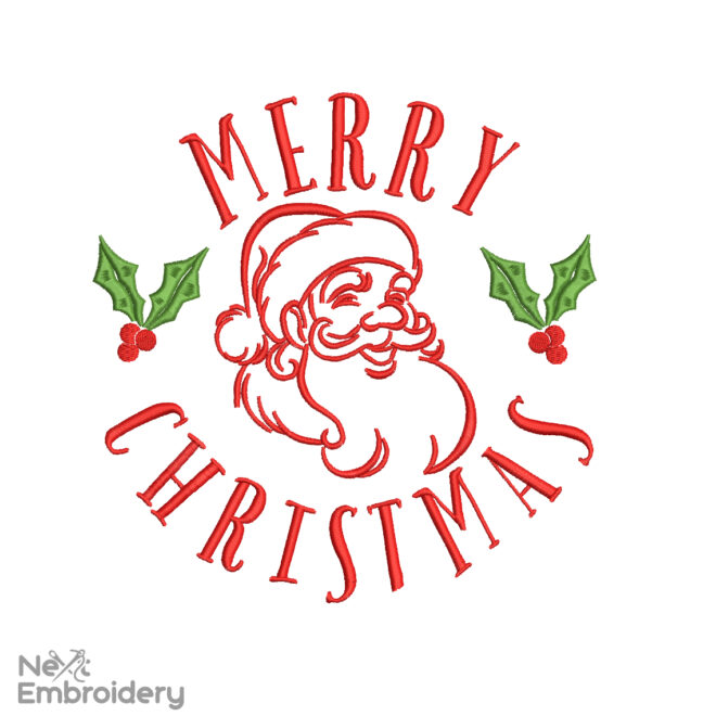 Vintage Santa Embroidery Designs, Merry Christmas Embroidery Designs