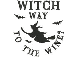 Witch Way to the Wine Embroidery Design