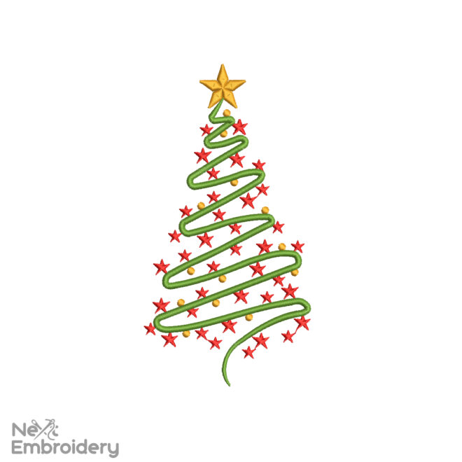 Christmas Tree Embroidery Design, Holiday Machine Embroidery, Merry Christmas Machine Embroidery File