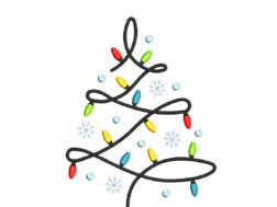 Christmas Tree with Lights Embroidery Design