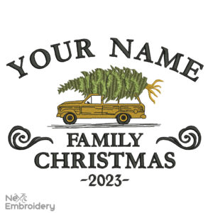 Custom Family Christmas Embroidery Designs, Christmas Machine Embroidery Files