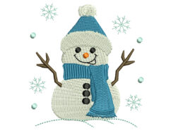 Cute Snowman Machine Embroidery Design