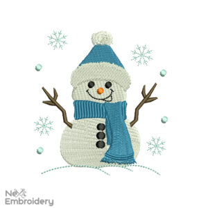 Cute Snowman Machine Embroidery Design, Holiday Embroidery Design, Christmas decor Embroidery Design,