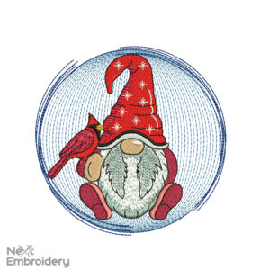Gnome Christmas Ball Embroidery Design, Merry Christmas Embroidery Designs, Christmas ornaments machine embroidery design