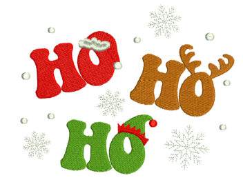 Ho Ho Ho Embroidery Design, Christmas Machine Embroidery Design