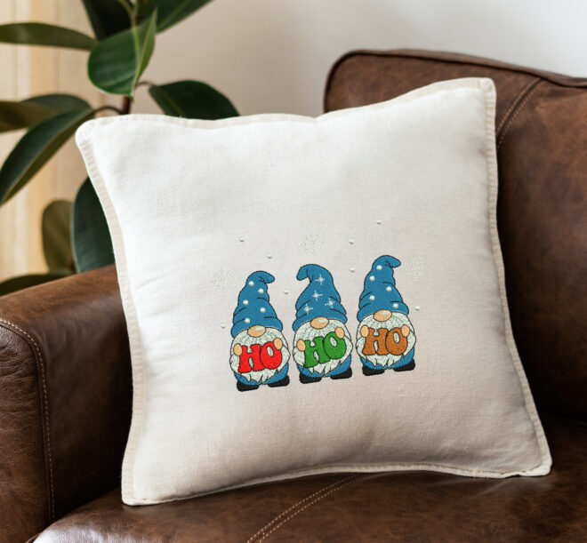 Ho Ho Ho Gnomes Embroidery Design, Merry Christmas Embroidery Designs, Christmas ornaments machine embroidery design