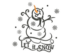 Let It Snow Embroidery Design