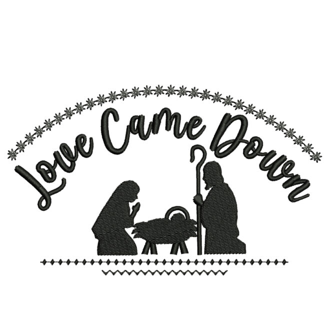 Love Came Down Embroidery Designs, Christmas Nativity Scene