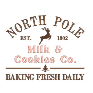 Milk and cookies Embroidery Designs, North Pole Embroidery Designs, Christmas Machine Embroidery Files