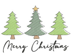 Minimalist Christmas Trees Embroidery Designs