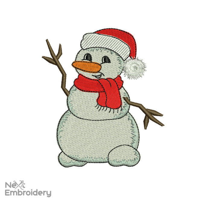 Snowman Machine Embroidery Design, Holiday Embroidery Design, Christmas decor Embroidery Design, Merry Christmas EMbroidery File