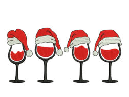 Wine Glasses embroidery design